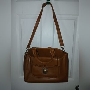 Large Brown Leather Women's Purse Handbag With Shoulder Strap w/Beautiful Lining